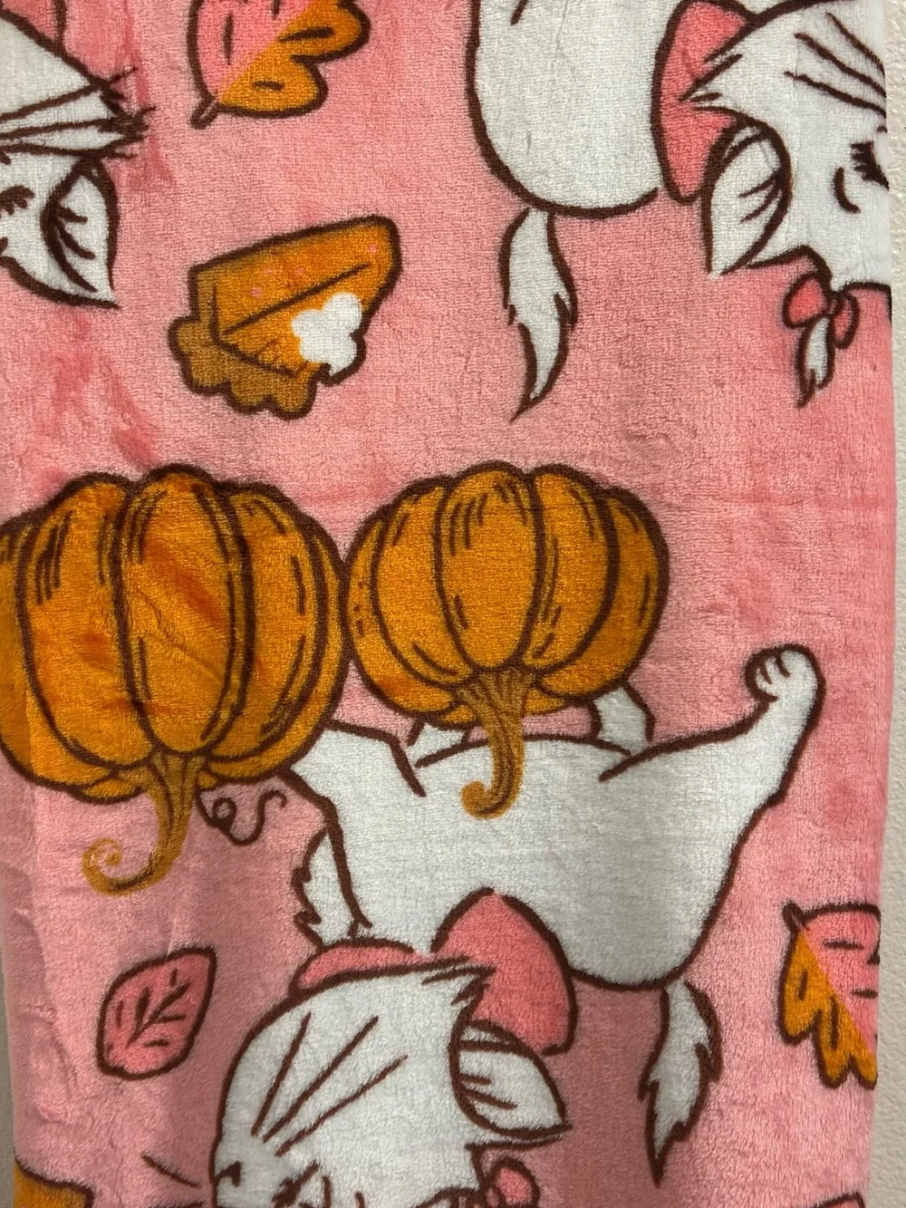 Pink Disney Aristocats Marie Fall Halloween Pumpkin Plush Throw Blanket - New